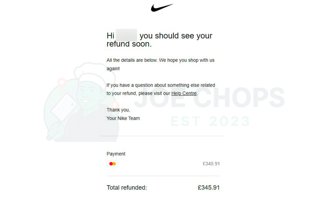 Nike Order Success